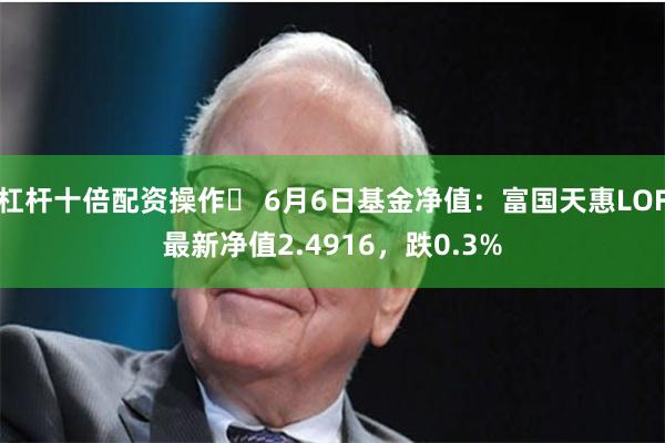 杠杆十倍配资操作	 6月6日基金净值：富国天惠LOF最新净值2.4916，跌0.3%